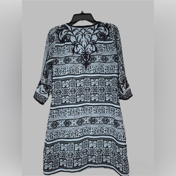 Gretchen Scott Designs Blue Patterned Tunic Dress - Picture 2 of 4